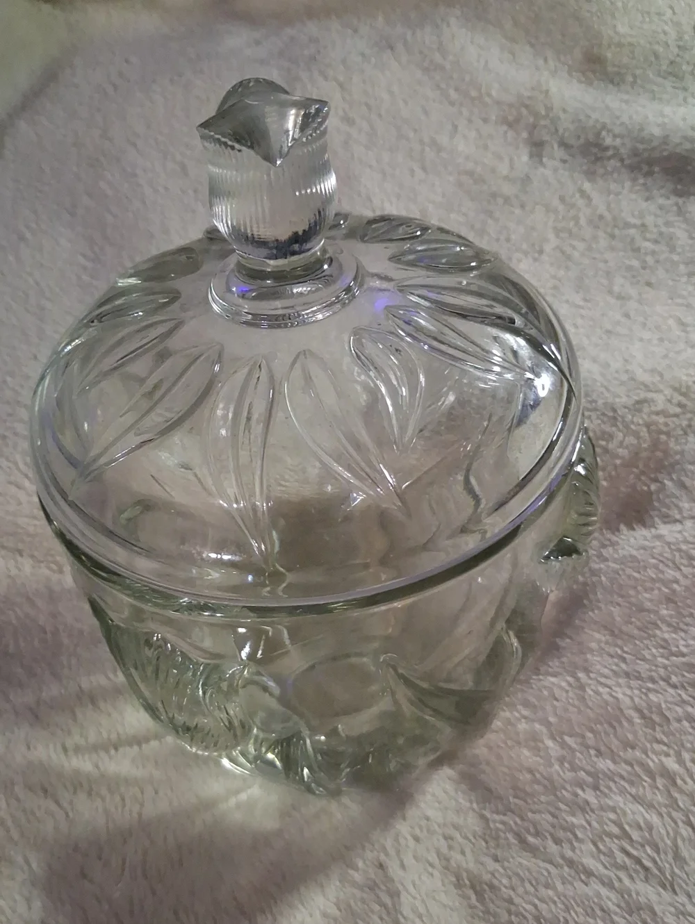 Clear Glass Tulip Glass Jar Lidded Candy Dish